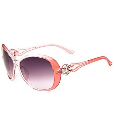 Oval Women Fashion Oval Shape UV400 Framed Sunglasses Sunglasses - Pink - CV198N3SRU6 $17.24