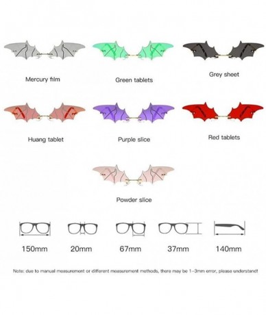 Rimless Bat Sunglasses for Women Rimless Sun Glasses Eyewear Shades - Silver Lens - CQ190398RA6 $24.15