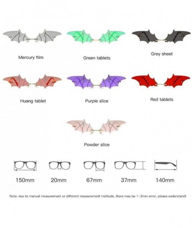 Rimless Bat Sunglasses for Women Rimless Sun Glasses Eyewear Shades - Silver Lens - CQ190398RA6 $13.34