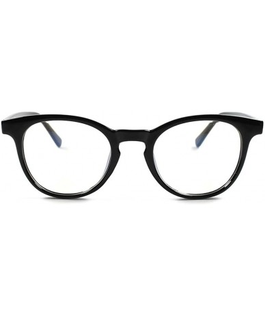 Round Vintage Fashion Retro Mens Womens Nerd Geek Anti Glare Clear Lens Glasses - C51802NGEXA $11.21