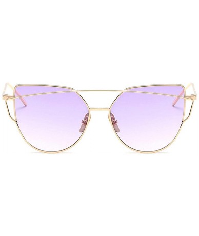 Square Sunglasses Women Luxury Cat Eye Design Mirror Flat Rose Gold Vintage Cateye Fashion Sun Glasses Eyewear - A2 - CN197A2...