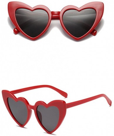 Round Women Retro Fashion Heart-shaped Shades Sunglasses Integrated UV Glasses - D - C618UL7XS85 $8.33
