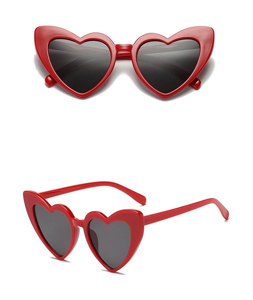 Round Women Retro Fashion Heart-shaped Shades Sunglasses Integrated UV Glasses - D - C618UL7XS85 $8.33