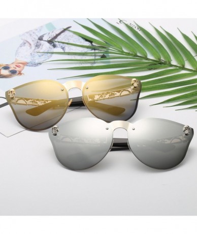 Square Fashion Frameless Sunglasses Oversized - B - CD18Q2SRGTX $9.94