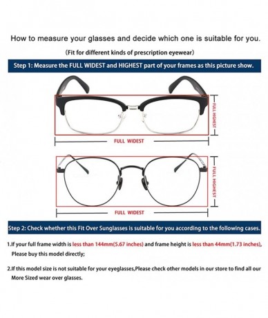 Rimless Polarized Sunglasses Wear Over Prescription Glasses Unisex Wrap Around Sun Glasses - Brown - CM18S7M6OZS $21.29