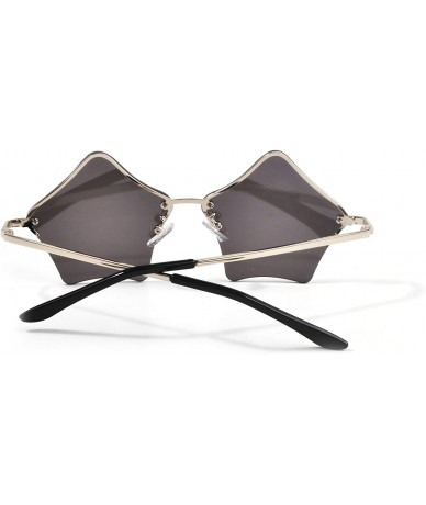Cat Eye Super Cute Star Shape Rimless Sunglasses Metal Frame Transparent Candy Color Eyewear - White Mercury - C718GW0T52Y $1...