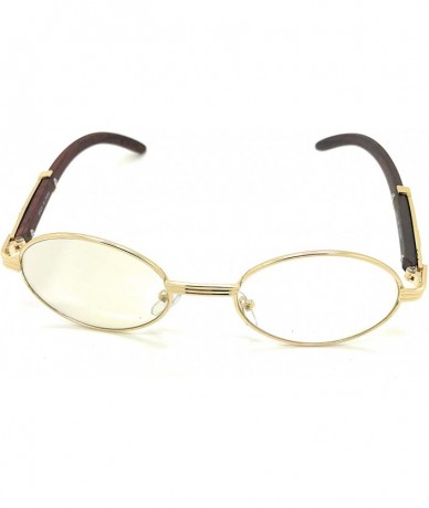 Rectangular Art Nouveau Vintage Style Gold Metal Frame Oval Men Women Eye Glasses - 2-pack round Gold&rectangular Gold - C618...
