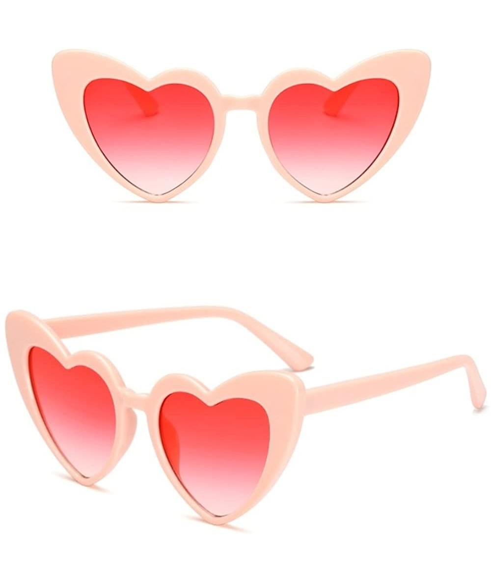 Goggle New Fashion Love Heart Sunglasses Women cute sexy retro Cat Eye Vintage - 6 - CG18EE2WHEH $16.29