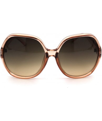 Butterfly Womens Oversize Butterfly 90s Minimal Classic Plastic Sunglasses - Pink Brown - CK18WDI38C0 $7.93
