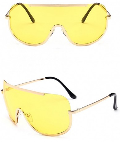Cat Eye Sunglasses for Women Cat Eye Vintage Sunglasses Retro Oversized Glasses Eyewear - Yellow - CX18QMWCI79 $8.95