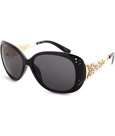 Oversized Designer Women oversized Fashion Sunglasses P4007 - Black-smoke Lens - CO12K2ZMRRX $20.85