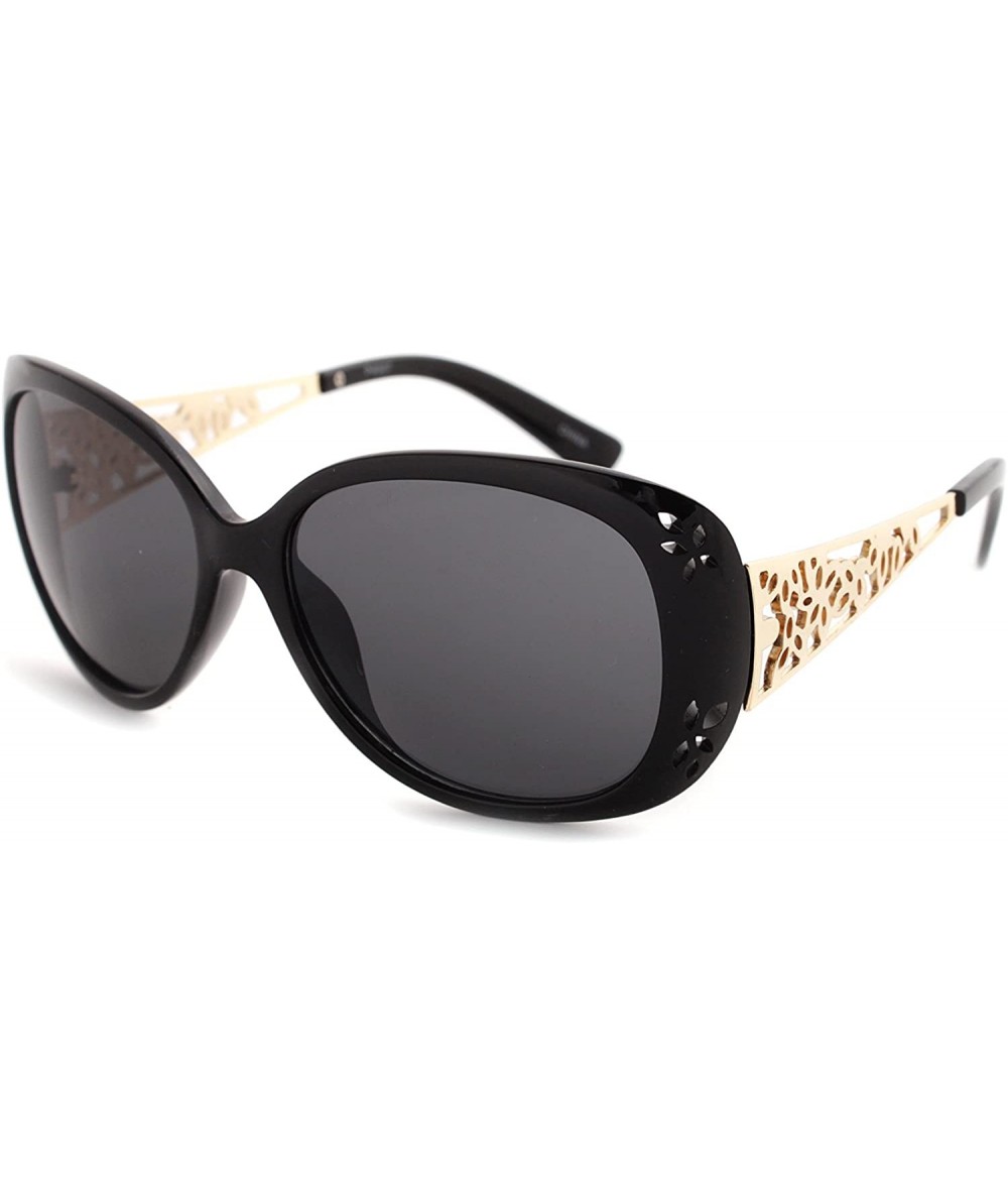 Oversized Designer Women oversized Fashion Sunglasses P4007 - Black-smoke Lens - CO12K2ZMRRX $10.15