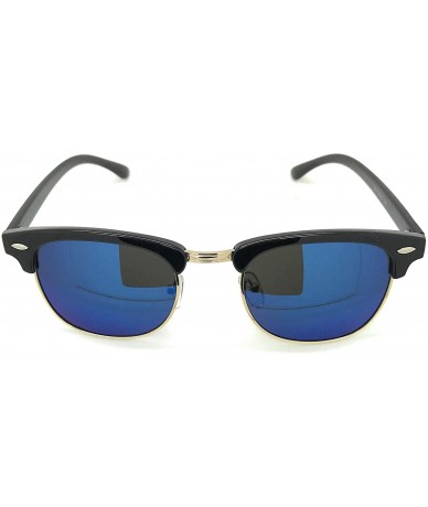 Wayfarer Semi Rimless Polarized Sunglasses Women Men Retro Brand Sun Glasses - Blue - CX18L4TCNI3 $7.44