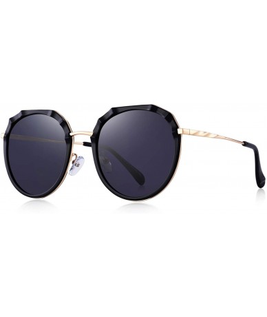 Oval Polarized Sunglasses for Women Ladies Fashion Trending Travel Sun glasses UV400 - Black - CK18RZN9MQU $39.85
