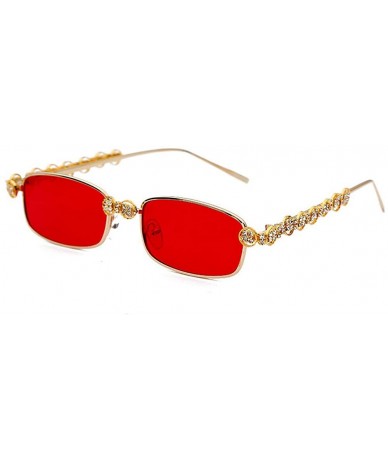 Square Diamond Rectangle Sunglasses Designer Eyeglasses - Red - CR18ZNUCY5L $26.29