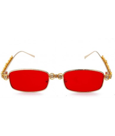 Square Diamond Rectangle Sunglasses Designer Eyeglasses - Red - CR18ZNUCY5L $13.98