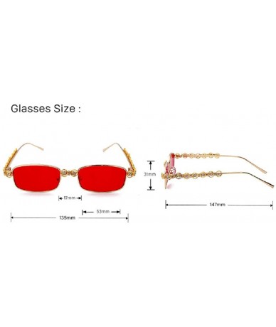 Square Diamond Rectangle Sunglasses Designer Eyeglasses - Red - CR18ZNUCY5L $13.98