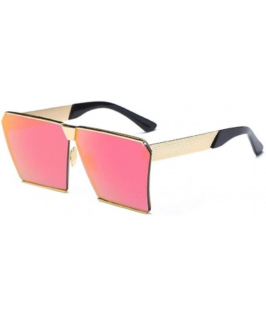 Oversized Womens Vintage Square Oversized Polarized Sunglasses - Pink - CY196049XYI $32.36