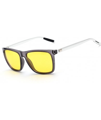 Rectangular HD Night Driving Glasses for Men Women Anti-glare Safety Glasses- Perfect for Any Weather - CW189C6UW2E $38.16