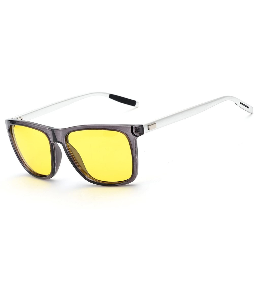 Rectangular HD Night Driving Glasses for Men Women Anti-glare Safety Glasses- Perfect for Any Weather - CW189C6UW2E $38.16