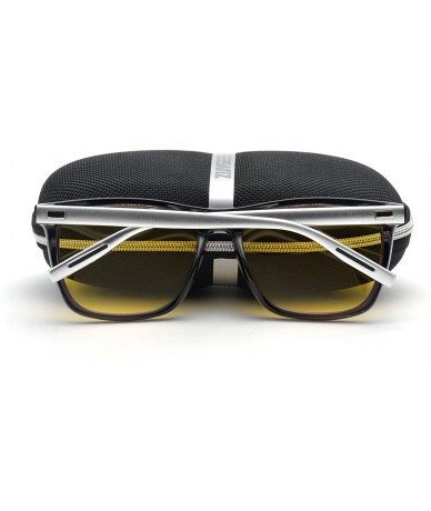 Rectangular HD Night Driving Glasses for Men Women Anti-glare Safety Glasses- Perfect for Any Weather - CW189C6UW2E $38.16