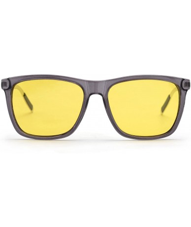 Rectangular HD Night Driving Glasses for Men Women Anti-glare Safety Glasses- Perfect for Any Weather - CW189C6UW2E $38.16