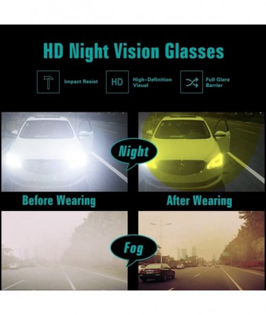 Rectangular HD Night Driving Glasses for Men Women Anti-glare Safety Glasses- Perfect for Any Weather - CW189C6UW2E $22.59