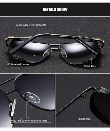 Sport Polarized Square Sunglasses for Men Al-Mg Driving Sun Glasses Womens - Brown Gold - CM1953Y4242 $16.90