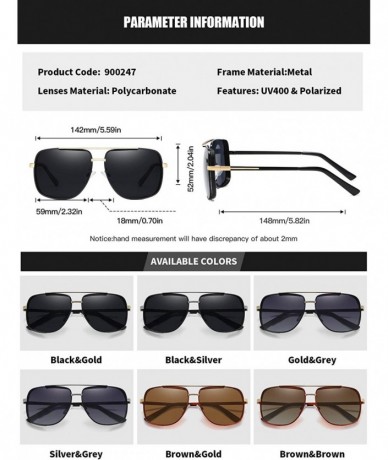 Sport Polarized Square Sunglasses for Men Al-Mg Driving Sun Glasses Womens - Brown Gold - CM1953Y4242 $16.90