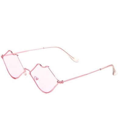 Butterfly Color Kiss Lips Shaped Sunglasses - Pink - CT190085E70 $11.44