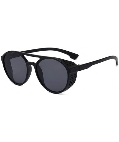 Oval Sunglasses men's retro box trend sunglasses spread the impulse eye - Black / Mercury - C2190MOKLE5 $22.26