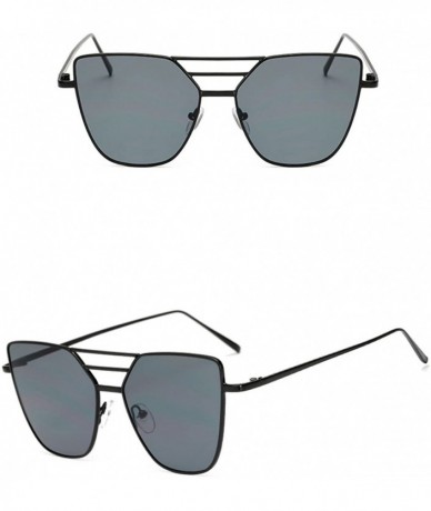 Rimless Fashion Polarized Sunglasses Irregular Oversized - Black - CN196IYNR7U $9.27