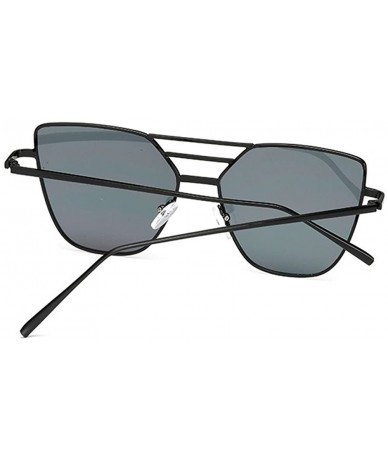 Rimless Fashion Polarized Sunglasses Irregular Oversized - Black - CN196IYNR7U $9.27