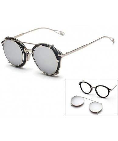 Aviator Vintage Eyewear With Sunglasses Flip Cover Classic Designer Sun Gold Black - Gold Pink - CH18XE0XTE0 $22.29