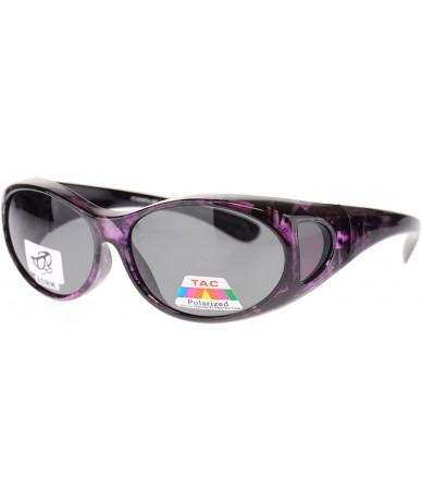 Rectangular Womens Narrow Oval Fit Over Polarized Anti Glare Sunglasses - Purple Tortoise - CB11MXXBK71 $13.99