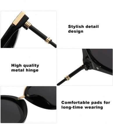 Cat Eye Oversized Mirrored Sunglasses for Women - Fashion Polarized Sunglasses with 100% UV Protection for Outdoor - CY18T4T7...
