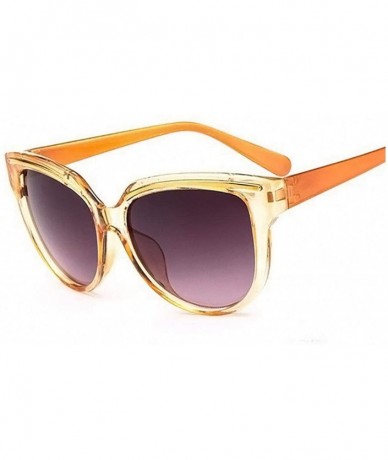 Cat Eye Marque De Luxe Sunglasses Oculos Sol Feminino Womens Vintage Cat Eye Black Clout Goggles Glasses - Orange - CL197A2EA...