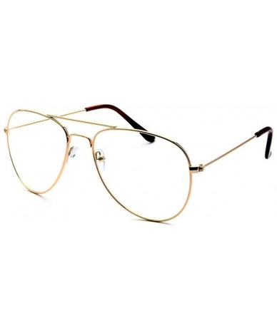 Aviator KIDS Children Aviator Gold Metal Oversized Clear Lens Eye Glasses (Age 3-10) - CR18570RQWE $9.39