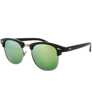 Goggle Classic Unisex Sunglasses Durable Semi-Rimless Half Frame Mirrored Lens - C318GNX3O9H $8.57