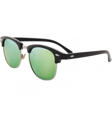Goggle Classic Unisex Sunglasses Durable Semi-Rimless Half Frame Mirrored Lens - C318GNX3O9H $8.57