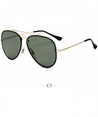Oversized Men Women Lens Oversized Sun Glasses Fashion Retro Round Sunglasses Vintage Luxury Mirror - 5 - CY198ZQYC2L $65.30