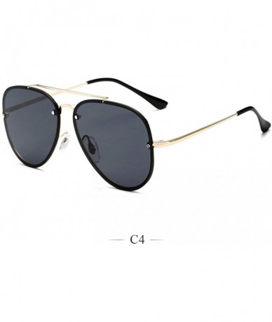Oversized Men Women Lens Oversized Sun Glasses Fashion Retro Round Sunglasses Vintage Luxury Mirror - 5 - CY198ZQYC2L $65.30