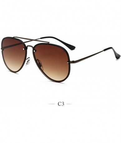 Oversized Men Women Lens Oversized Sun Glasses Fashion Retro Round Sunglasses Vintage Luxury Mirror - 5 - CY198ZQYC2L $65.30