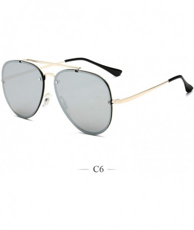 Oversized Men Women Lens Oversized Sun Glasses Fashion Retro Round Sunglasses Vintage Luxury Mirror - 5 - CY198ZQYC2L $65.30