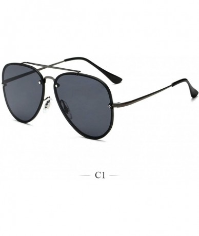 Oversized Men Women Lens Oversized Sun Glasses Fashion Retro Round Sunglasses Vintage Luxury Mirror - 5 - CY198ZQYC2L $76.47