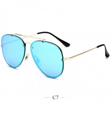 Oversized Men Women Lens Oversized Sun Glasses Fashion Retro Round Sunglasses Vintage Luxury Mirror - 5 - CY198ZQYC2L $30.93