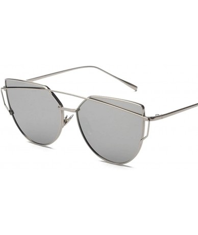 Cat Eye Oversized Cat Eye Sunglasses for Women Metal Frame Shades UV400 - C8 - CD1987ARM29 $10.92