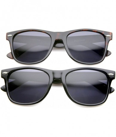 Square Matte Finish Reflective Color Mirror Lens Large Square Horn Rimmed Sunglasses 55mm - CV12N139LN7 $16.58