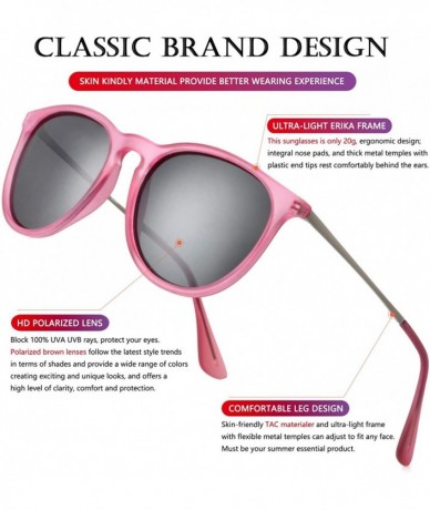 Round Round Polarized Sunglasses for Women Classic Vintage Mirrored Sun Glasses - 100% UV Blocking - CP194LIN0E6 $10.92