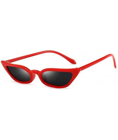 Round Small Cat Eye Sunglasses Retro Vintage Tiny Cateye Sunglasses for women - Red - CP1945RN03K $12.75